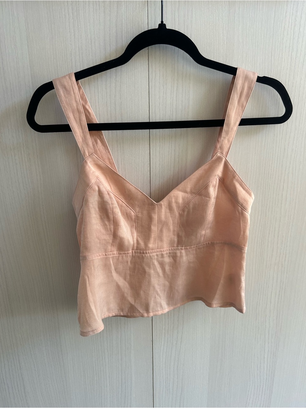 Leith Nordstrom size small crop top zip, Pink Hero, zipper closure Peach V-Neck